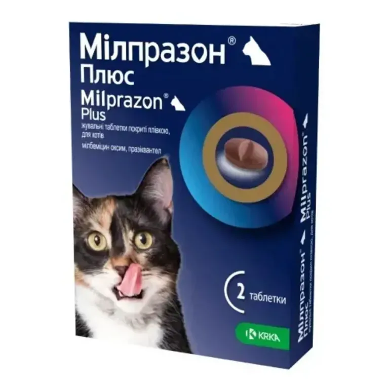 Мілпразон жувальні таб  для котів 2-8 кілограмів, 4 таб KRKA
