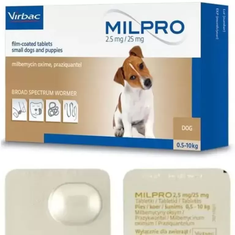 Мілпро Virbac Milpro таблетки для собак від 0,5 до 5 кг від глистів, 4 таблетки