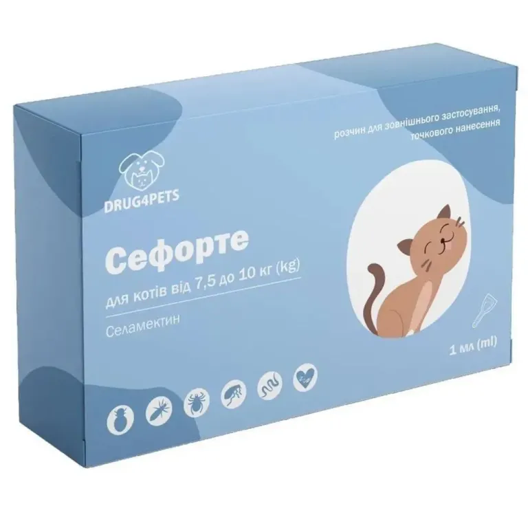 Сефорте для котів вагою 7,5-10 кг, 1 мл, 1 піпетка, НВД (аналогSelafort)