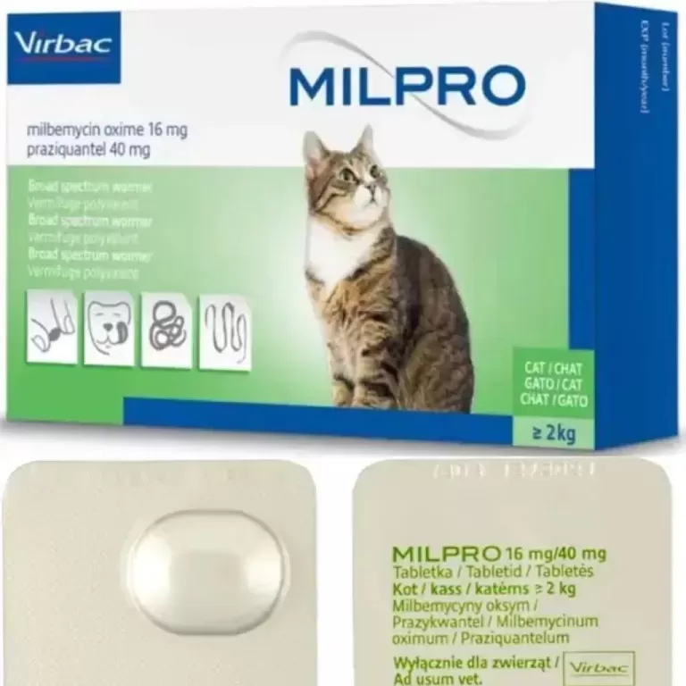 Милпро Virbac Milpro таблетки для кошек более 2 кг от глистов , 4 таблетки