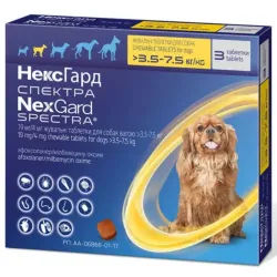 Нексгард Спектра (Nexgard Spectra) таблетки від бліх, кліщів та гельмінтів для собак вагою від 3,5 до 7,5 кг, 1 таблетка
