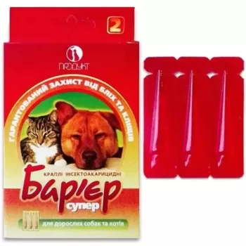 Краплі Бар'єр - супер(№2) для собак і котів,1 мл №3 ,Продукт