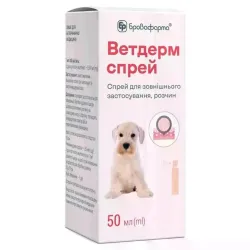 Ветдерм спрей глюкокортикоїд з протизапальною, десенсибілізуючою протиалергічною дією, 50 мл