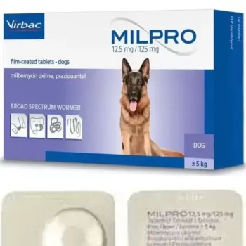 Мілпро Virbac Milpro таблетки від глистів для собак масою від 5 до 25 кг , 4 таблетки