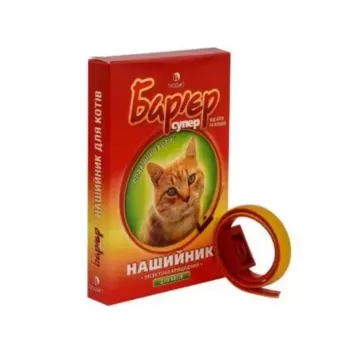 Нашийник  Бар'єр-супер від блох і кліщів для котів (жовто-червоний) 35 см, Продукт